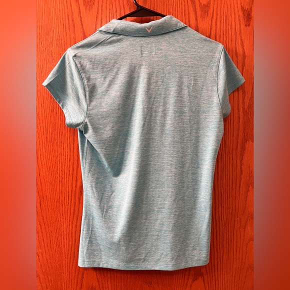 Callaway Womens Golf Top Polo Shirt Light Blue Short Sleeve Snap - Size S - Picture 4 of 4